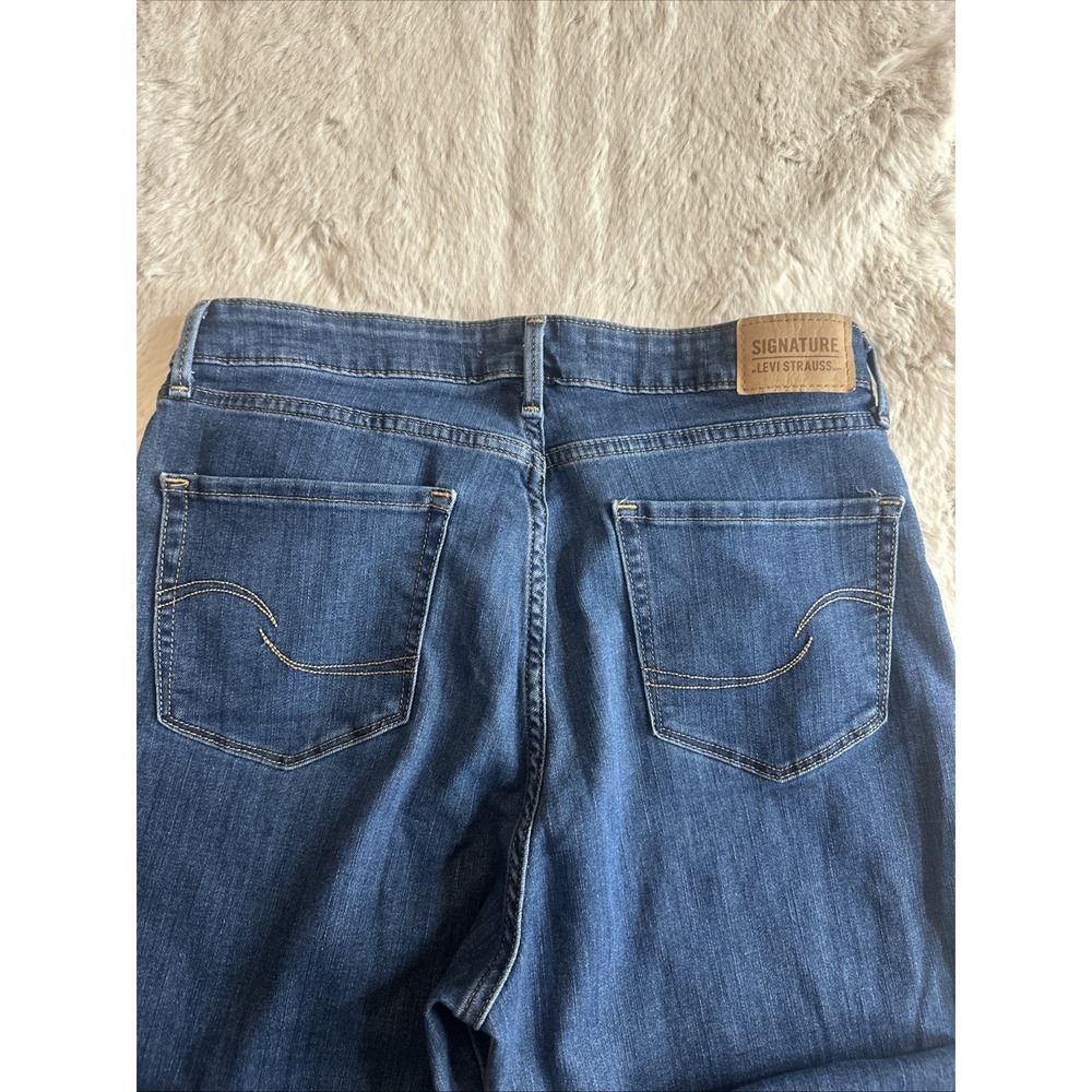 Signature Levi Strauss High Rise Skinny Jeans Women Blue Size W32 L32 - Picture 10 of 14